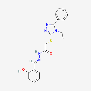 2-[(4-ethyl-5-phenyl-4H-1,2,4-triazol-3-yl)sulfanyl]-N'-[(E)-(2-hydroxyphenyl)methylidene]acetohydrazide