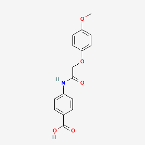 molecular formula C16H15NO5 B11666603 4-{[(4-Methoxyphenoxy)acetyl]amino}benzoic acid 