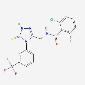 2-Chloro-6-fluoro-N-({5-sulfanylidene-4-[3-(trifluoromethyl)phenyl]-4,5-dihydro-1H-1,2,4-triazol-3-YL}methyl)benzamide