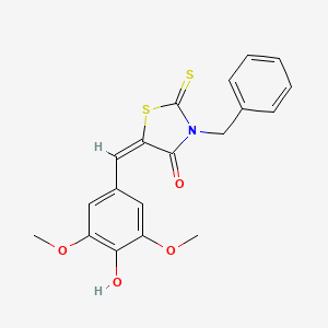 molecular formula C19H17NO4S2 B11666621 (5E)-3-benzyl-5-(4-hydroxy-3,5-dimethoxybenzylidene)-2-thioxo-1,3-thiazolidin-4-one 