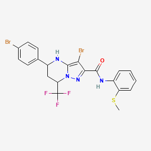 3-bromo-5-(4-bromophenyl)-N-[2-(methylsulfanyl)phenyl]-7-(trifluoromethyl)-4,5,6,7-tetrahydropyrazolo[1,5-a]pyrimidine-2-carboxamide