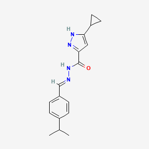 molecular formula C17H20N4O B11666629 5-Cyclopropyl-2H-pyrazole-3-carboxylic acid (4-isopropyl-benzylidene)-hydrazide 