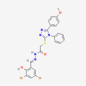 N'-[(E)-(3,5-dibromo-2-hydroxyphenyl)methylidene]-2-{[5-(4-methoxyphenyl)-4-phenyl-4H-1,2,4-triazol-3-yl]sulfanyl}acetohydrazide