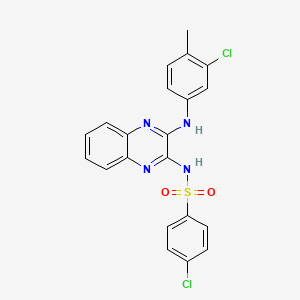 4-Chloro-n-{3-[(3-chloro-4-methylphenyl)amino]quinoxalin-2-yl}benzenesulfonamide