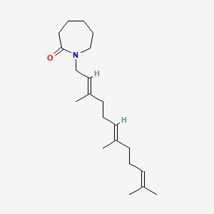 molecular formula C143H244N50O42S4 B1166668 2H-Azepin-2-one, hexahydro-1-(3,7,11-trimethyl-2,6,10-dodecatrienyl)-, (E,E)- CAS No. 117694-77-6