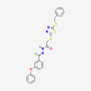 2-{[5-(benzylsulfanyl)-1,3,4-thiadiazol-2-yl]sulfanyl}-N'-[(E)-(3-phenoxyphenyl)methylidene]acetohydrazide