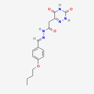 molecular formula C16H19N5O4 B11666736 N'-[(E)-(4-butoxyphenyl)methylidene]-2-(3,5-dioxo-2,3,4,5-tetrahydro-1,2,4-triazin-6-yl)acetohydrazide 