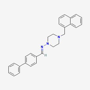 N-[(E)-biphenyl-4-ylmethylidene]-4-(naphthalen-1-ylmethyl)piperazin-1-amine