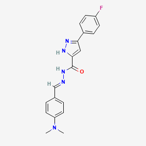 N'-[(E)-[4-(Dimethylamino)phenyl]methylidene]-3-(4-fluorophenyl)-1H-pyrazole-5-carbohydrazide