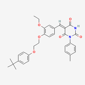 (5Z)-5-{4-[2-(4-tert-butylphenoxy)ethoxy]-3-ethoxybenzylidene}-1-(4-methylphenyl)pyrimidine-2,4,6(1H,3H,5H)-trione