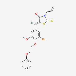 (5Z)-5-[3-bromo-5-methoxy-4-(2-phenoxyethoxy)benzylidene]-3-(prop-2-en-1-yl)-2-thioxo-1,3-thiazolidin-4-one