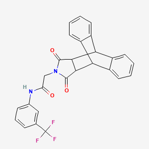 molecular formula C27H19F3N2O3 B11666771 2-(16,18-dioxo-17-azapentacyclo[6.6.5.0~2,7~.0~9,14~.0~15,19~]nonadeca-2,4,6,9,11,13-hexaen-17-yl)-N-[3-(trifluoromethyl)phenyl]acetamide (non-preferred name) 