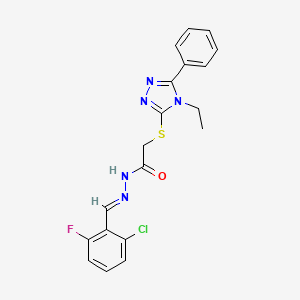 N'-[(E)-(2-chloro-6-fluorophenyl)methylidene]-2-[(4-ethyl-5-phenyl-4H-1,2,4-triazol-3-yl)sulfanyl]acetohydrazide