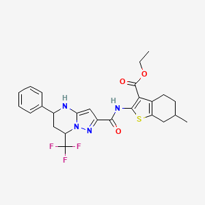 Ethyl 6-methyl-2-({[5-phenyl-7-(trifluoromethyl)-4,5,6,7-tetrahydropyrazolo[1,5-a]pyrimidin-2-yl]carbonyl}amino)-4,5,6,7-tetrahydro-1-benzothiophene-3-carboxylate