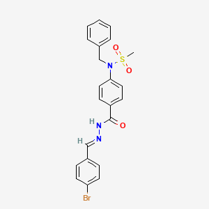 molecular formula C22H20BrN3O3S B11666833 N-benzyl-N-(4-{[(2E)-2-(4-bromobenzylidene)hydrazinyl]carbonyl}phenyl)methanesulfonamide 