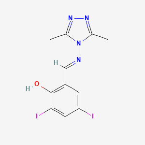 2-(((3,5-Dimethyl-4H-1,2,4-triazol-4-yl)imino)methyl)-4,6-diiodophenol