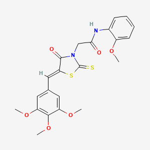 N-(2-methoxyphenyl)-2-[(5Z)-4-oxo-2-sulfanylidene-5-[(3,4,5-trimethoxyphenyl)methylidene]-1,3-thiazolidin-3-yl]acetamide