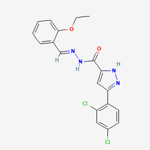 molecular formula C19H16Cl2N4O2 B11666971 3-(2,4-dichlorophenyl)-N'-[(E)-(2-ethoxyphenyl)methylidene]-1H-pyrazole-5-carbohydrazide 