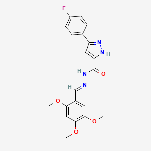 molecular formula C20H19FN4O4 B11667004 3-(4-fluorophenyl)-N'-[(E)-(2,4,5-trimethoxyphenyl)methylidene]-1H-pyrazole-5-carbohydrazide 