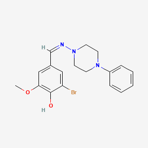 2-Bromo-6-methoxy-4-[(Z)-[(4-phenylpiperazin-1-YL)imino]methyl]phenol