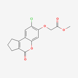 molecular formula C15H13ClO5 B11667012 Methyl [(8-chloro-4-oxo-1,2,3,4-tetrahydrocyclopenta[c]chromen-7-yl)oxy]acetate 