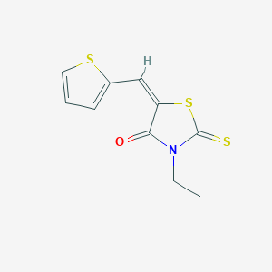 molecular formula C10H9NOS3 B11667026 3-Ethyl-5-(2-thienylmethylene)-2-thioxo-1,3-thiazolidin-4-one 