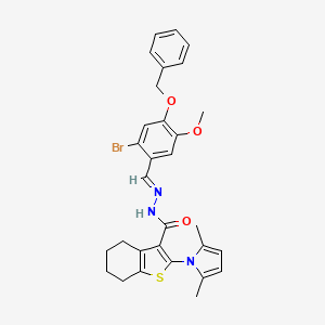 N'-[(E)-[4-(Benzyloxy)-2-bromo-5-methoxyphenyl]methylidene]-2-(2,5-dimethyl-1H-pyrrol-1-YL)-4,5,6,7-tetrahydro-1-benzothiophene-3-carbohydrazide