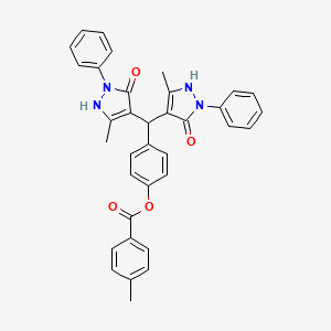 4-[bis(5-hydroxy-3-methyl-1-phenyl-1H-pyrazol-4-yl)methyl]phenyl 4-methylbenzoate