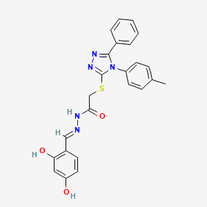 N'-[(E)-(2,4-dihydroxyphenyl)methylidene]-2-{[4-(4-methylphenyl)-5-phenyl-4H-1,2,4-triazol-3-yl]sulfanyl}acetohydrazide