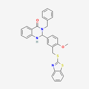 2-{3-[(1,3-benzothiazol-2-ylsulfanyl)methyl]-4-methoxyphenyl}-3-benzyl-2,3-dihydroquinazolin-4(1H)-one