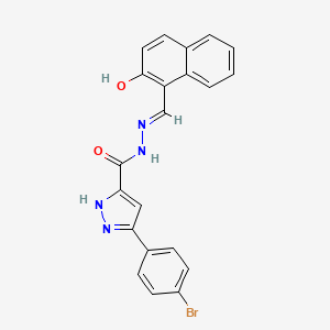 molecular formula C21H15BrN4O2 B11667123 3-(4-bromophenyl)-N'-[(E)-(2-hydroxynaphthalen-1-yl)methylidene]-1H-pyrazole-5-carbohydrazide 