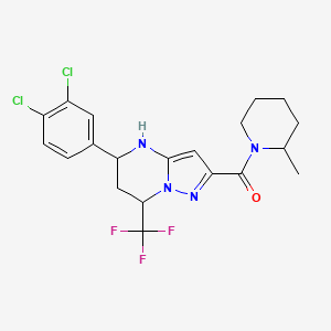 [5-(3,4-Dichlorophenyl)-7-(trifluoromethyl)-4,5,6,7-tetrahydropyrazolo[1,5-a]pyrimidin-2-yl](2-methylpiperidin-1-yl)methanone