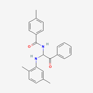 molecular formula C24H24N2O2 B11667163 N-{1-[(2,5-dimethylphenyl)amino]-2-oxo-2-phenylethyl}-4-methylbenzamide 