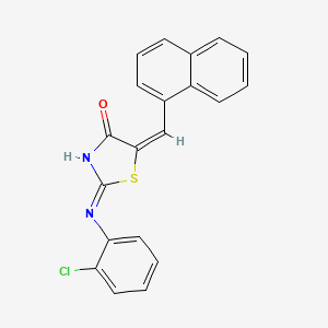 molecular formula C20H13ClN2OS B11667169 (5E)-2-[(2-chlorophenyl)amino]-5-(naphthalen-1-ylmethylidene)-1,3-thiazol-4(5H)-one 