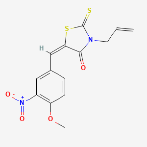 (5E)-5-(4-methoxy-3-nitrobenzylidene)-3-(prop-2-en-1-yl)-2-thioxo-1,3-thiazolidin-4-one