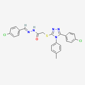 N'-[(E)-(4-chlorophenyl)methylidene]-2-{[5-(4-chlorophenyl)-4-(4-methylphenyl)-4H-1,2,4-triazol-3-yl]sulfanyl}acetohydrazide