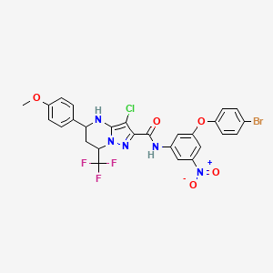 N-[3-(4-bromophenoxy)-5-nitrophenyl]-3-chloro-5-(4-methoxyphenyl)-7-(trifluoromethyl)-4,5,6,7-tetrahydropyrazolo[1,5-a]pyrimidine-2-carboxamide