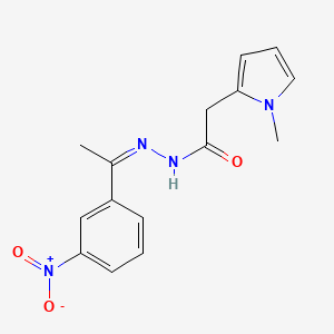 molecular formula C15H16N4O3 B11667225 2-(1-methyl-1H-pyrrol-2-yl)-N'-[(1Z)-1-(3-nitrophenyl)ethylidene]acetohydrazide 