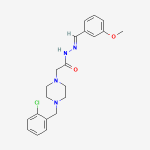 molecular formula C21H25ClN4O2 B11667236 2-(4-(2-Chlorobenzyl)-1-piperazinyl)-N'-(3-methoxybenzylidene)acetohydrazide 