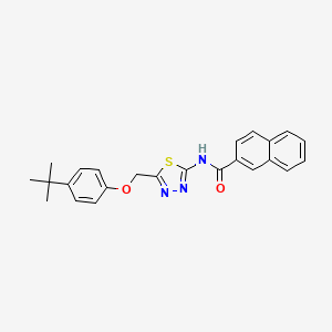 molecular formula C24H23N3O2S B11667241 N-{5-[(4-tert-butylphenoxy)methyl]-1,3,4-thiadiazol-2-yl}naphthalene-2-carboxamide 