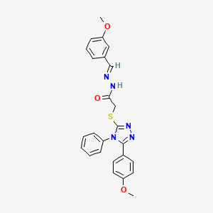 molecular formula C25H23N5O3S B11667245 N'-[(E)-(3-methoxyphenyl)methylidene]-2-{[5-(4-methoxyphenyl)-4-phenyl-4H-1,2,4-triazol-3-yl]sulfanyl}acetohydrazide 