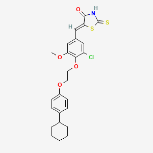 (5Z)-5-{3-chloro-4-[2-(4-cyclohexylphenoxy)ethoxy]-5-methoxybenzylidene}-2-thioxo-1,3-thiazolidin-4-one