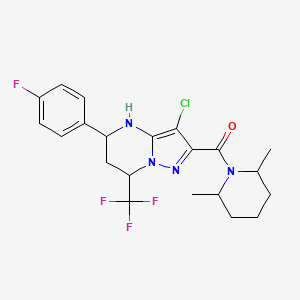 [3-Chloro-5-(4-fluorophenyl)-7-(trifluoromethyl)-4,5,6,7-tetrahydropyrazolo[1,5-a]pyrimidin-2-yl](2,6-dimethylpiperidin-1-yl)methanone