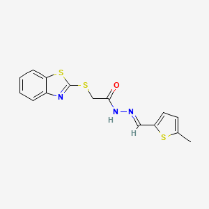 2-(1,3-benzothiazol-2-ylsulfanyl)-N'-[(E)-(5-methylthiophen-2-yl)methylidene]acetohydrazide