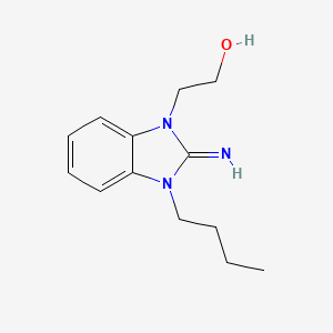 molecular formula C13H19N3O B11667298 2-(3-Butyl-2-iminobenzimidazol-1-yl)ethanol CAS No. 292639-50-0