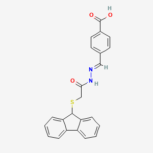 4-((E)-{[(9H-fluoren-9-ylthio)acetyl]hydrazono}methyl)benzoic acid