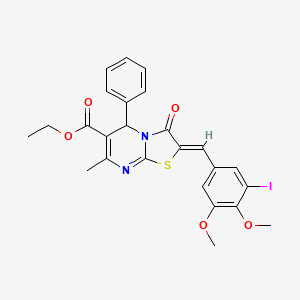 ethyl (2Z)-2-(3-iodo-4,5-dimethoxybenzylidene)-7-methyl-3-oxo-5-phenyl-2,3-dihydro-5H-[1,3]thiazolo[3,2-a]pyrimidine-6-carboxylate