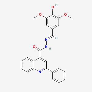 molecular formula C25H21N3O4 B11667322 N'-[(E)-(4-hydroxy-3,5-dimethoxyphenyl)methylidene]-2-phenylquinoline-4-carbohydrazide 