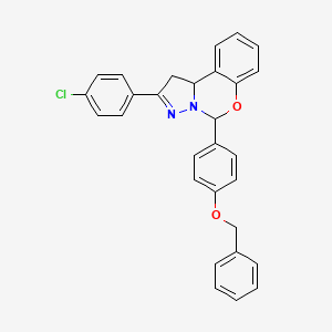 molecular formula C29H23ClN2O2 B11667332 5-[4-(Benzyloxy)phenyl]-2-(4-chlorophenyl)-1,10b-dihydropyrazolo[1,5-c][1,3]benzoxazine 