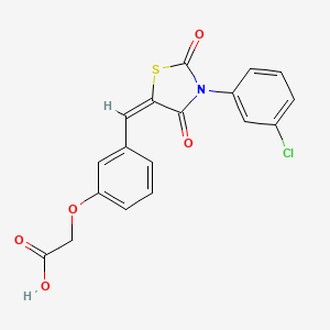 (3-{(E)-[3-(3-chlorophenyl)-2,4-dioxo-1,3-thiazolidin-5-ylidene]methyl}phenoxy)acetic acid